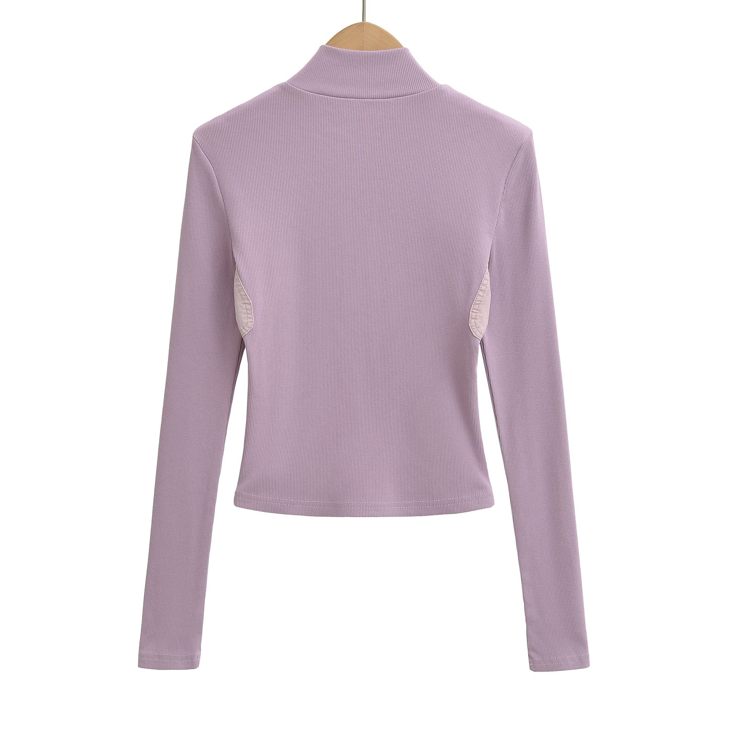Stand up collar long sleeved T-shirt