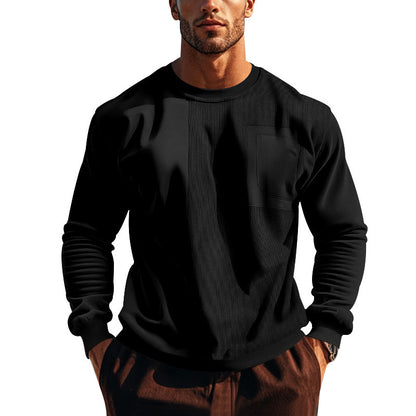 Round neck men's casual hoodie