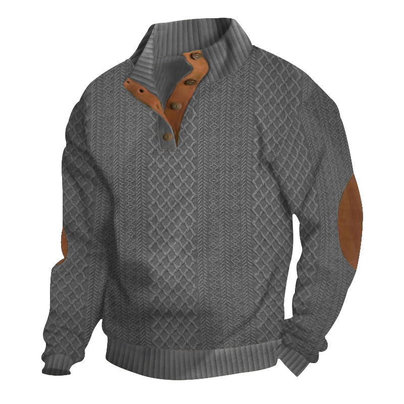Men's standing collar long sleeved sweatshirt