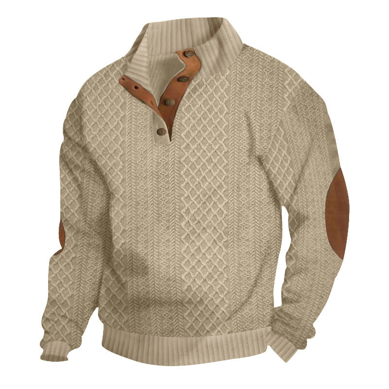 Men's standing collar long sleeved sweatshirt