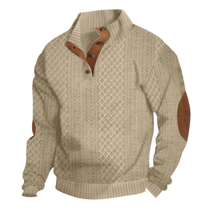 Men's standing collar long sleeved sweatshirt