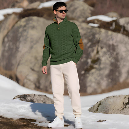 Men's standing collar long sleeved sweatshirt