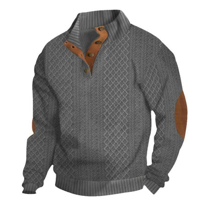 Men's standing collar long sleeved sweatshirt