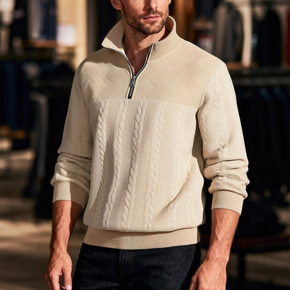 Stand up collar zipper pullover hoodie