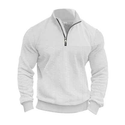 Stand up collar zipper pullover hoodie