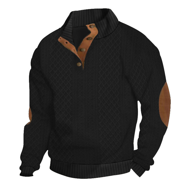 Men's standing collar long sleeved sweatshirt