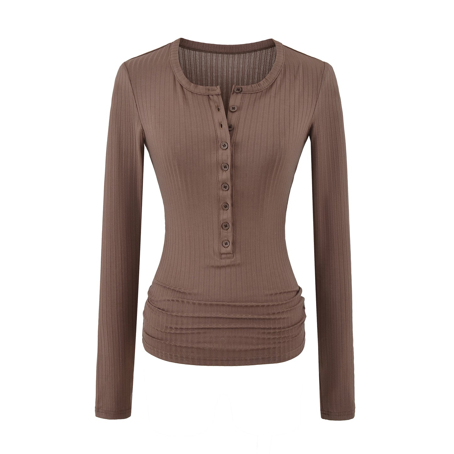 Slim fit long sleeved pullover T-shirt