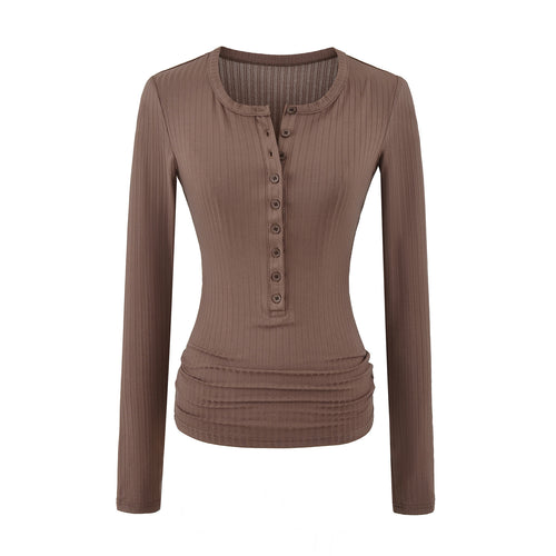 Slim fit long sleeved pullover T-shirt